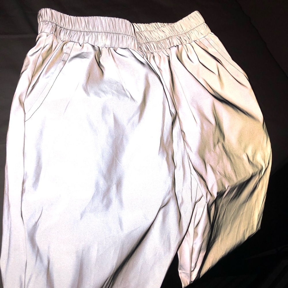 Dark grey reflective joggers